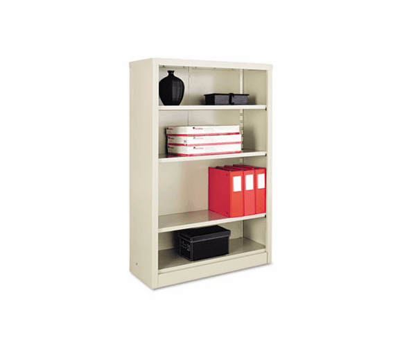 ALESB625234PY Metal Bookcase, 4 Shelves, 34-1/2w x 13d x 52h, Putty By ALERA