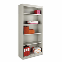 ALESB627234LG Metal Bookcase, 5 Shelves, 34-1/2w x 13d x 72h, Light Gray By ALERA