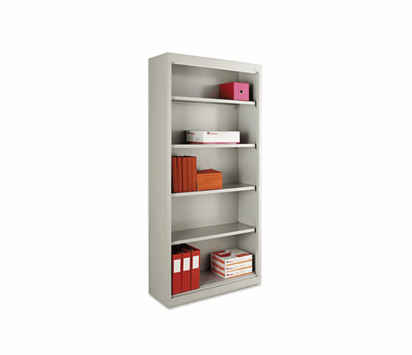 ALESB627234LG Metal Bookcase, 5 Shelves, 34-1/2w x 13d x 72h, Light Gray By ALERA
