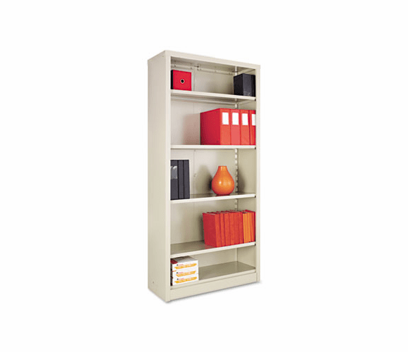 ALESB627234PY Metal Bookcase, 5 Shelves, 34-1/2w x 13d x 72h, Putty By ALERA