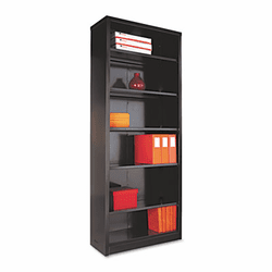 ALESB628434BL Metal Bookcase, 6 Shelves, 34-1/2w x 13d x 84h, Black By ALERA