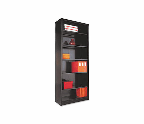 ALESB628434BL Metal Bookcase, 6 Shelves, 34-1/2w x 13d x 84h, Black By ALERA