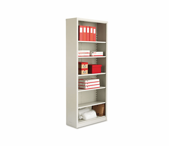 ALESB628434LG Metal Bookcase, 6 Shelves, 34-1/2w x 13d x 84h, Light Gray By ALERA