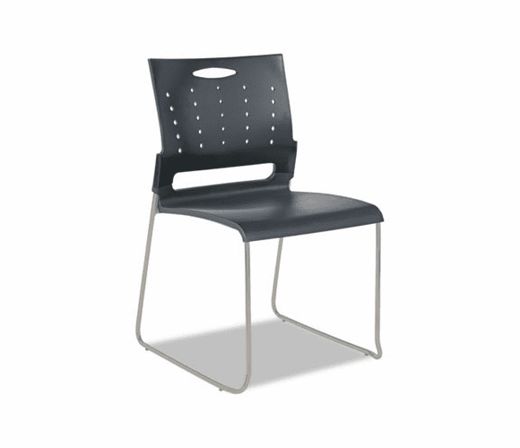ALESC6546 Continental Series Perforated Back Stacking Chairs, Charcoal Gray, 4/Carton By ALERA