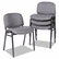 ALESC67FA40B Continental Series Stacking Chairs, Gray Fabric Upholstery, 4/Carton By ALERA