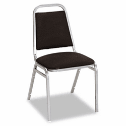 ALESC68FA10C Continental Series Square Back Stacking Chairs, Black Fabric Upholstery, 4/CT By ALERA
