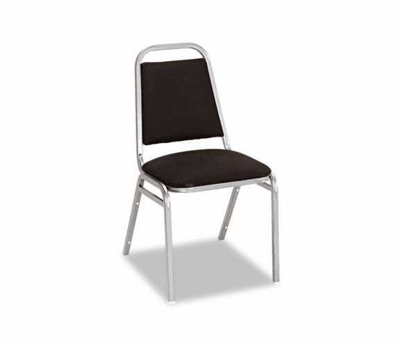 ALESC68FA10C Continental Series Square Back Stacking Chairs, Black Fabric Upholstery, 4/CT By ALERA