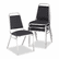 ALESC68FA10C Continental Series Square Back Stacking Chairs, Black Fabric Upholstery, 4/CT By ALERA