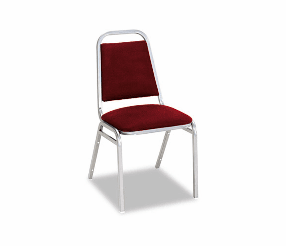 ALESC68FA30C Continental Series Square Back Stacking Chairs, Burgundy Fabric Upholstery, 4/CT By ALERA