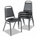 ALESC68VY10B Upholstered Stacking Chairs w/Square Back, Black Vinyl, Black Frame, 4/Carton By ALERA