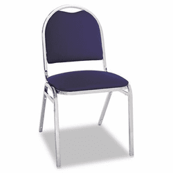 ALESC69FA20C Continental Series Round Back Stacking Chairs, Blue Fabric Upholstery, 4/Carton By ALERA