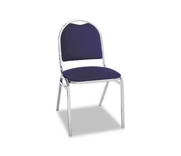 ALESC69FA20C Continental Series Round Back Stacking Chairs, Blue Fabric Upholstery, 4/Carton By ALERA