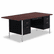 ALESD217236BW Double Pedestal Steel Desk, 72w x 36d x 29-1/2h, Walnut/Black By ALERA