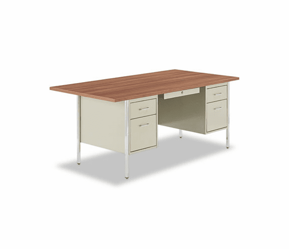 ALESD217236PO Double Pedestal Steel Desk, 72w x 36d x 29-1/2h, Oak/Putty By ALERA