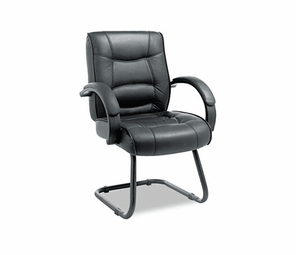 ALESR43LS10B Strada Series Guest Chair, Black Leather Upholstery By ALERA