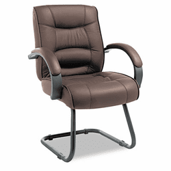 ALESR43LS50B Strada Series Guest Chair, Brown Leather Upholstery By ALERA