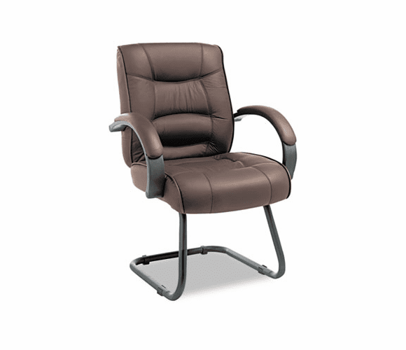 ALESR43LS50B Strada Series Guest Chair, Brown Leather Upholstery By ALERA