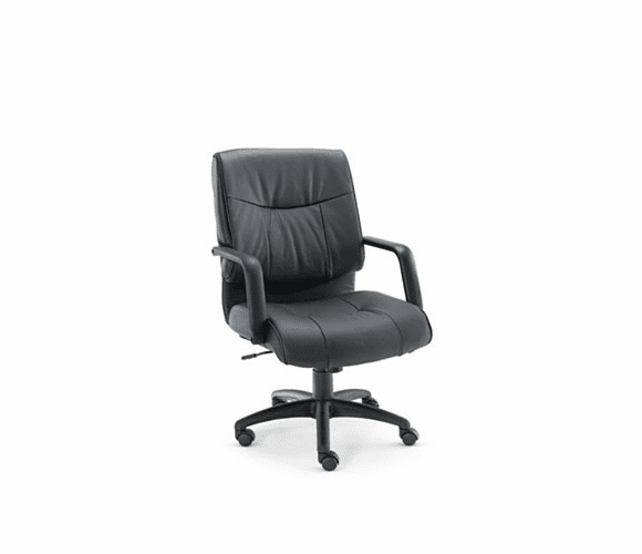 ALEST42LS10B Stratus Series Leather Mid-Back Swivel/Tilt Chair, Black By ALERA