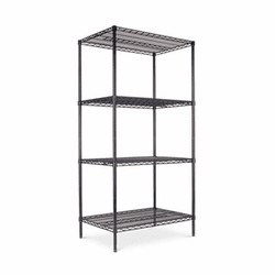 ALESW503624BL Wire Shelving Starter Kit, 4 Shelves, 36w x 24d x 72h, Black By ALERA