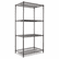 ALESW503624BL Wire Shelving Starter Kit, 4 Shelves, 36w x 24d x 72h, Black By ALERA
