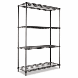 ALESW504818BL Wire Shelving Starter Kit, 4 Shelves, 48w x 18d x 72h, Black By ALERA