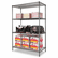 ALESW504824BA Wire Shelving Starter Kit, 4 Shelves, 48w x 24d x 72h, Black Anthracite By ALERA