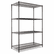 ALESW504824BL Wire Shelving Starter Kit, 4 Shelves, 48w x 24d x 72h, Black By ALERA