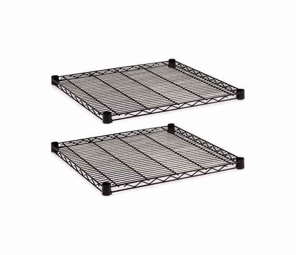 ALESW582424BL Industrial Wire Shelving Extra Wire Shelves, 24w x 24d, Black, 2 Shelves/Carton By ALERA