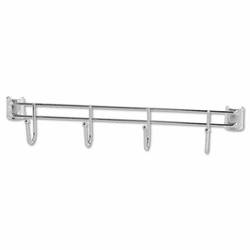 ALESW59HB418SR Hook Bars For Wire Shelving, 4 Hooks, 18" Deep, Silver, 2 Bars/Pack By ALERA