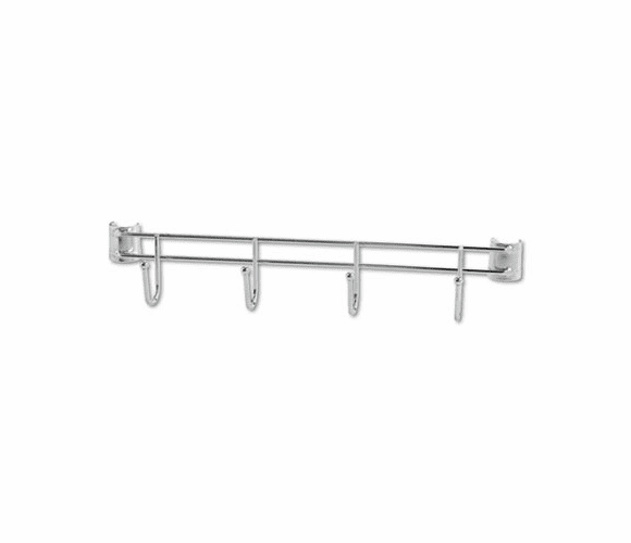 ALESW59HB418SR Hook Bars For Wire Shelving, 4 Hooks, 18" Deep, Silver, 2 Bars/Pack By ALERA