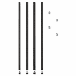 ALESW59PO36BL Stackable Posts For Wire Shelving, 36 "High, Black, 4/Pack By ALERA
