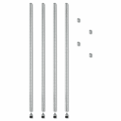 ALESW59PO36SR Stackable Posts For Wire Shelving, 36" High, Silver, 4/Pack By ALERA