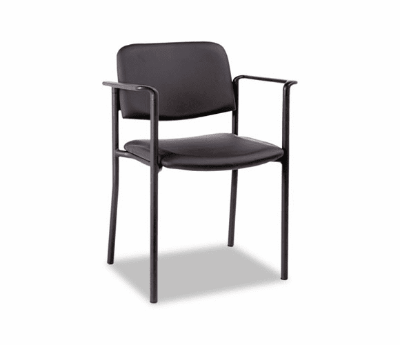 ALEUT49CS10B Stacking Guest Chair, PVC-Free Faux Leather, Black By ALERA
