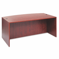 ALEVA227236MC Valencia Bow Front Desk Shell, 71w x 35-1/2d to 41-3/8d x 29-1/2h, Medium Cherry By ALERA