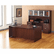 ALEVA227236MY Valencia Bow Front Desk Shell, 71w x 35-1/2d to 41-3/8d x 29-1/2h, Mahogany By ALERA