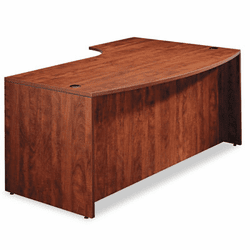 ALEVA22L7248MC Valencia Series Left-Hand Porkchop Desk Shell, 72 x 48 x 29-1/2, Medium Cherry By ALERA