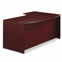 ALEVA22L7248MY Valencia Series Left-Hand Porkchop Desk Shell, 72w x 48d x 29-1/2h, Mahogany By ALERA