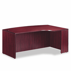 ALEVA22R7248MY Valencia Series Right-Hand Porkchop Desk Shell, 72w x 48d x 29-1/2h, Mahogany By ALERA