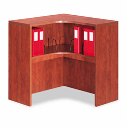 ALEVA293636MC Valencia Series Corner Open Storage Hutch, 36 x 36 x 36, Medium Cherry By ALERA