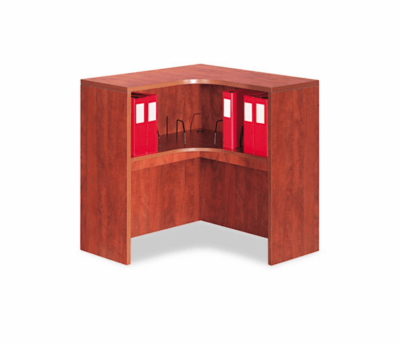 ALEVA293636MC Valencia Series Corner Open Storage Hutch, 36 x 36 x 36, Medium Cherry By ALERA