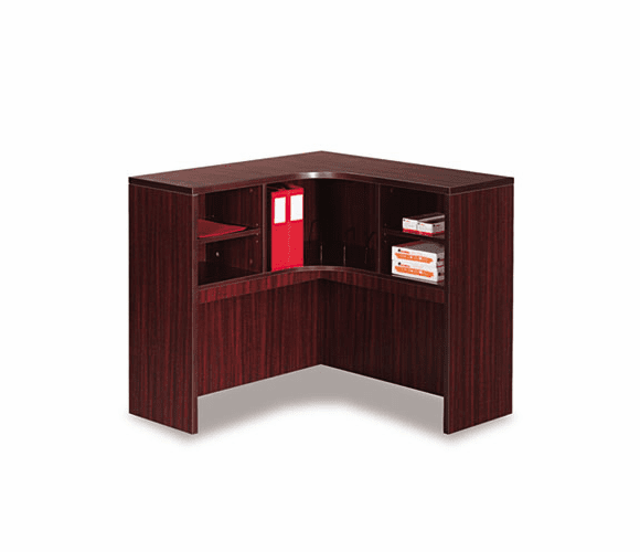 ALEVA294242MY Valencia Series Corner Open Storage Hutch, 42w x 42d x 36h, Mahogany By ALERA