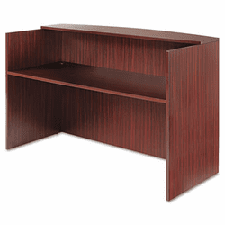 ALEVA327236MY Valencia Series Reception Desk w/Counter, 71w x 35-1/2d x 44-3/4h, Mahogany By ALERA
