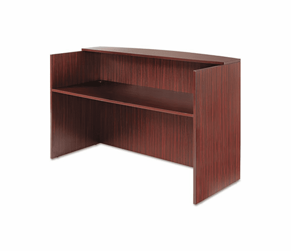 ALEVA327236MY Valencia Series Reception Desk w/Counter, 71w x 35-1/2d x 44-3/4h, Mahogany By ALERA