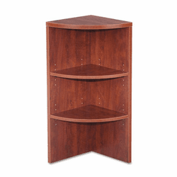 ALEVA621515MC Valencia Series Upper End Cap Bookcase, 2 Shelf, 15 x 15 x 35-1/2, Medium Cherry By ALERA