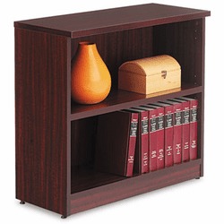 ALEVA633032MY Valencia Series Bookcase, 2 Shelves, 31-3/4w x 12-1/2d x 29-1/2h, Mahogany By ALERA