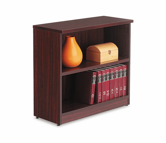 ALEVA633032MY Valencia Series Bookcase, 2 Shelves, 31-3/4w x 12-1/2d x 29-1/2h, Mahogany By ALERA