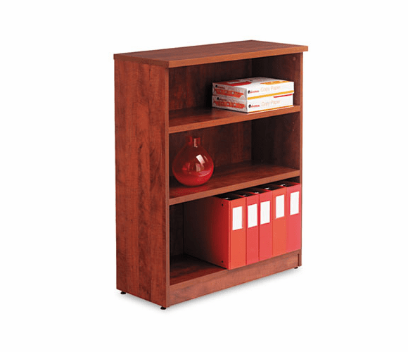 ALEVA634432MC Valencia Series Bookcase, 3 Shelves, 31-3/4w x 12-1/2d x 39-3/8h, Medium Cherry By ALERA