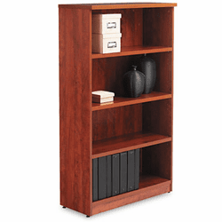 ALEVA635632MC Valencia Series Bookcase, 4 Shelves, 31-3/4w x 12-1/2d x 55h, Medium Cherry By ALERA