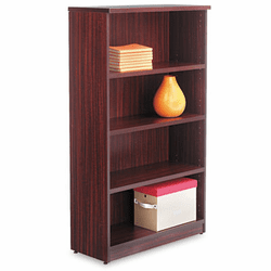 ALEVA635632MY Valencia Series Bookcase, 4 Shelves, 31-3/4w x 12-1/2d x 55h, Mahogany By ALERA
