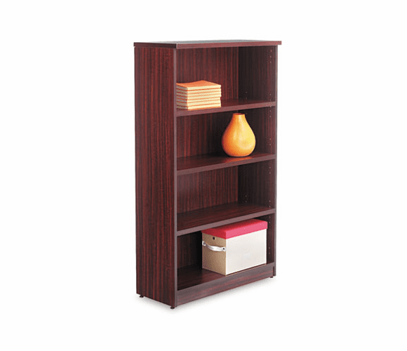 ALEVA635632MY Valencia Series Bookcase, 4 Shelves, 31-3/4w x 12-1/2d x 55h, Mahogany By ALERA